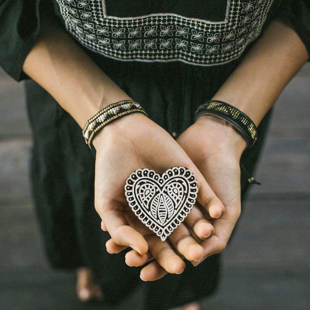 Taj Beaded Bracelet - Black and White - Love Is Project