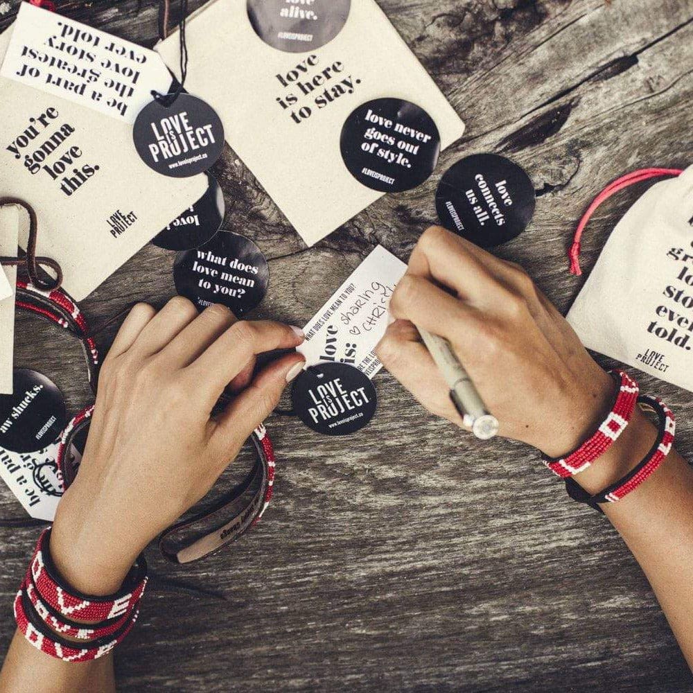 Skinny LOVE Bracelet - Black/Gold - Love Is Project