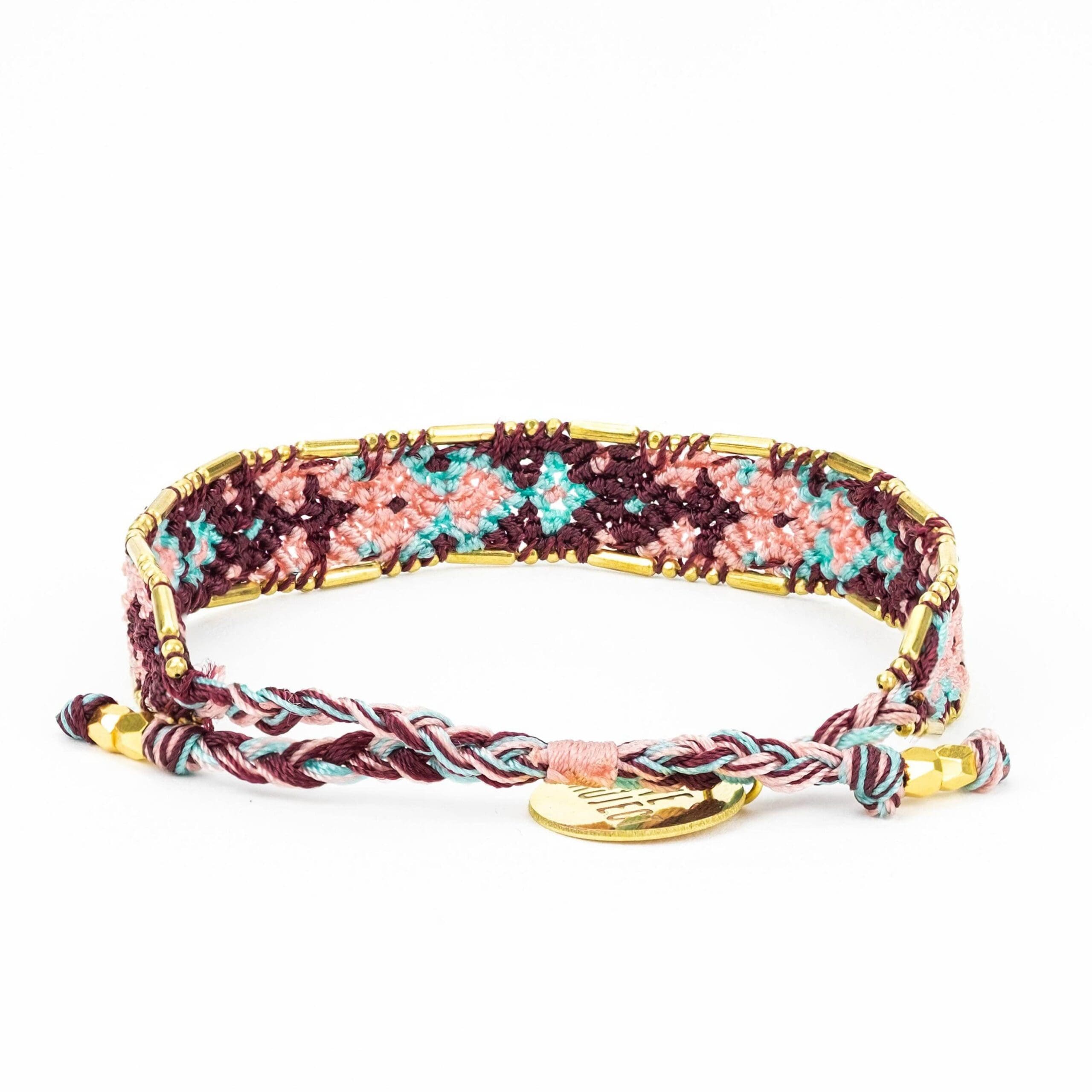 Bali Friendship Bracelet - Sunset Uluwatu back view Love Is Project woven bracelets by artisans in Indonesia. Beaded bracelets creates jobs.