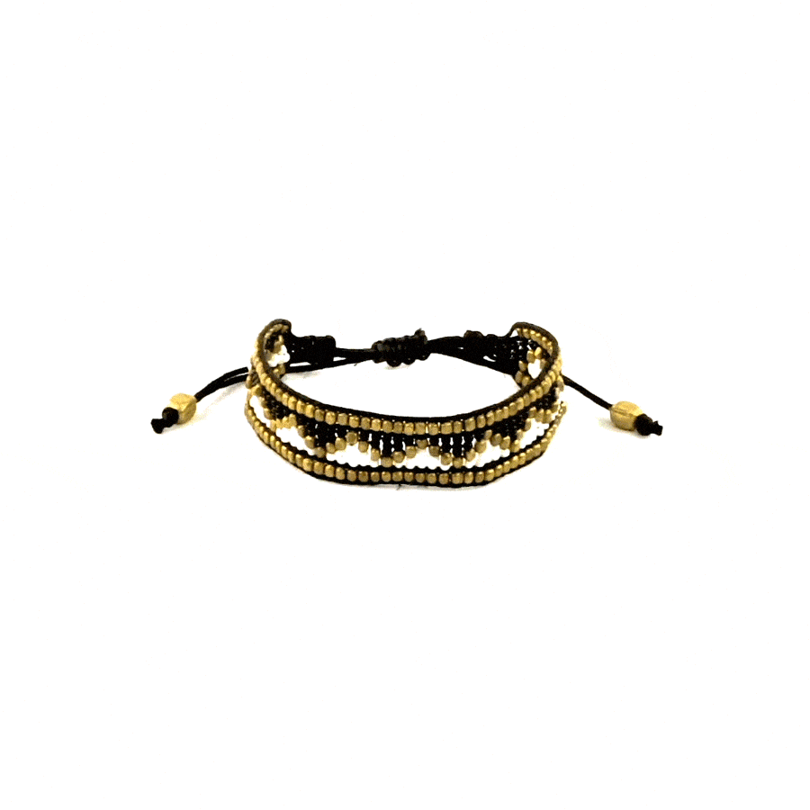 Taj Beaded Bracelet - Black and White - Love Is Project