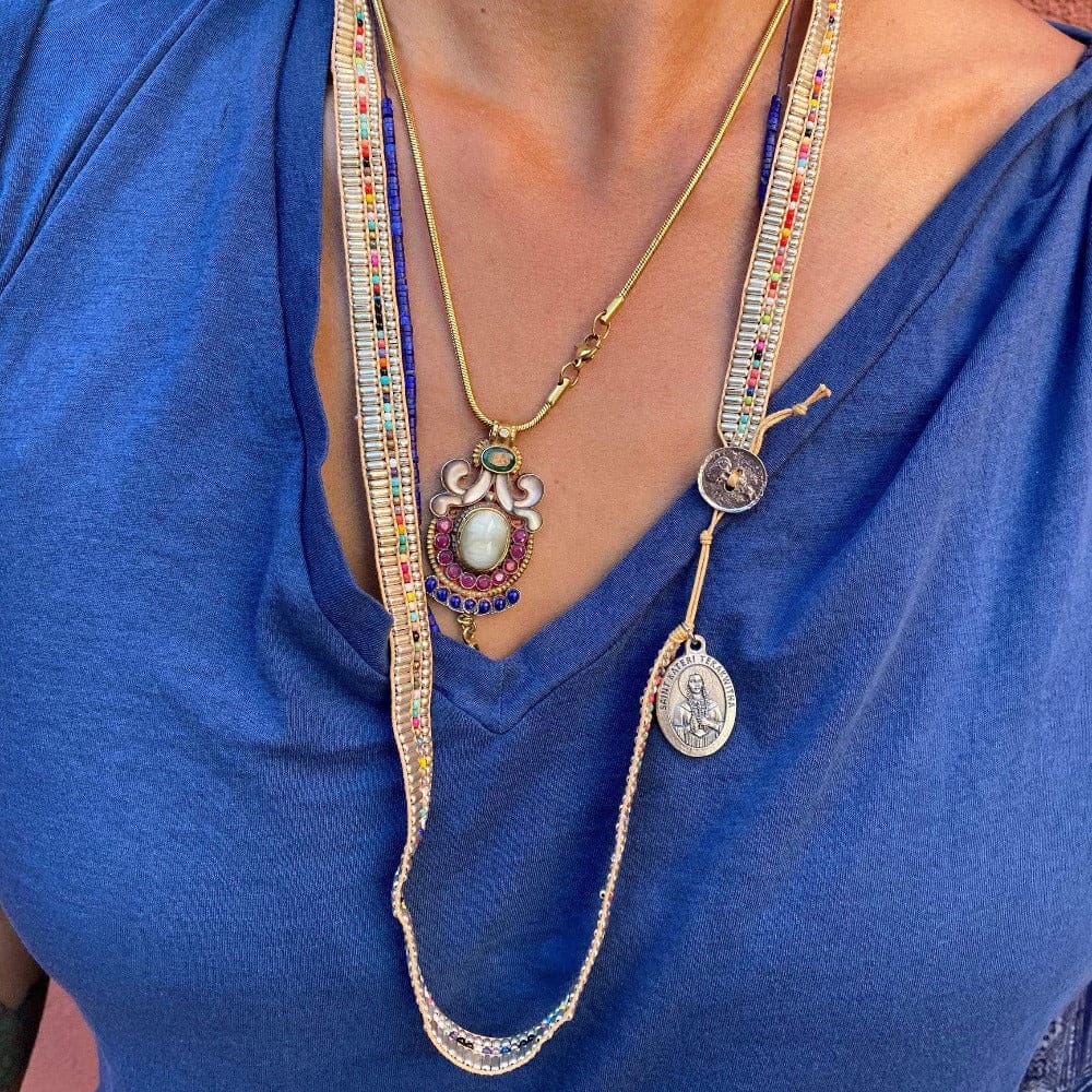 Darjeeling Necklace-Wrap Bracelet-Belt - Silver - Love Is Project