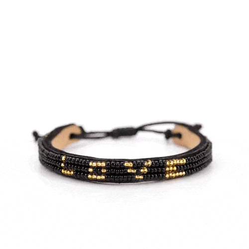 Skinny LOVE Bracelet - Black/Gold - Love Is Project