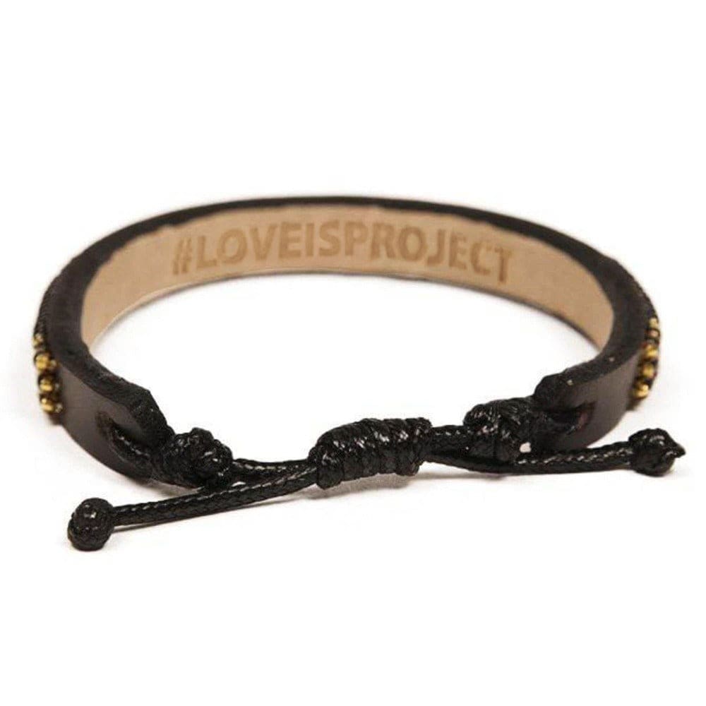 Skinny LOVE Bracelet - Black/Gold - Love Is Project
