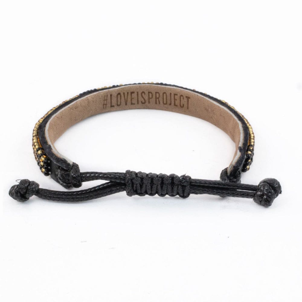Skinny LOVE Bracelet - Gold/Black - Love Is Project