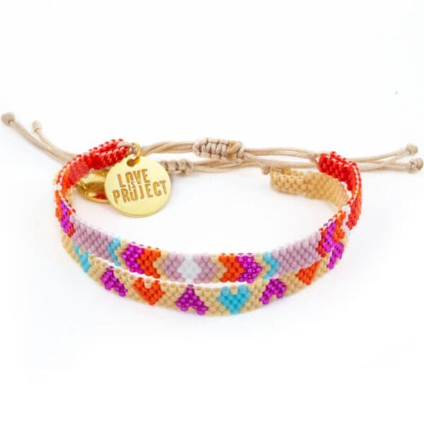 Chaquira Bracelet Set (of 2) - Red & Purple