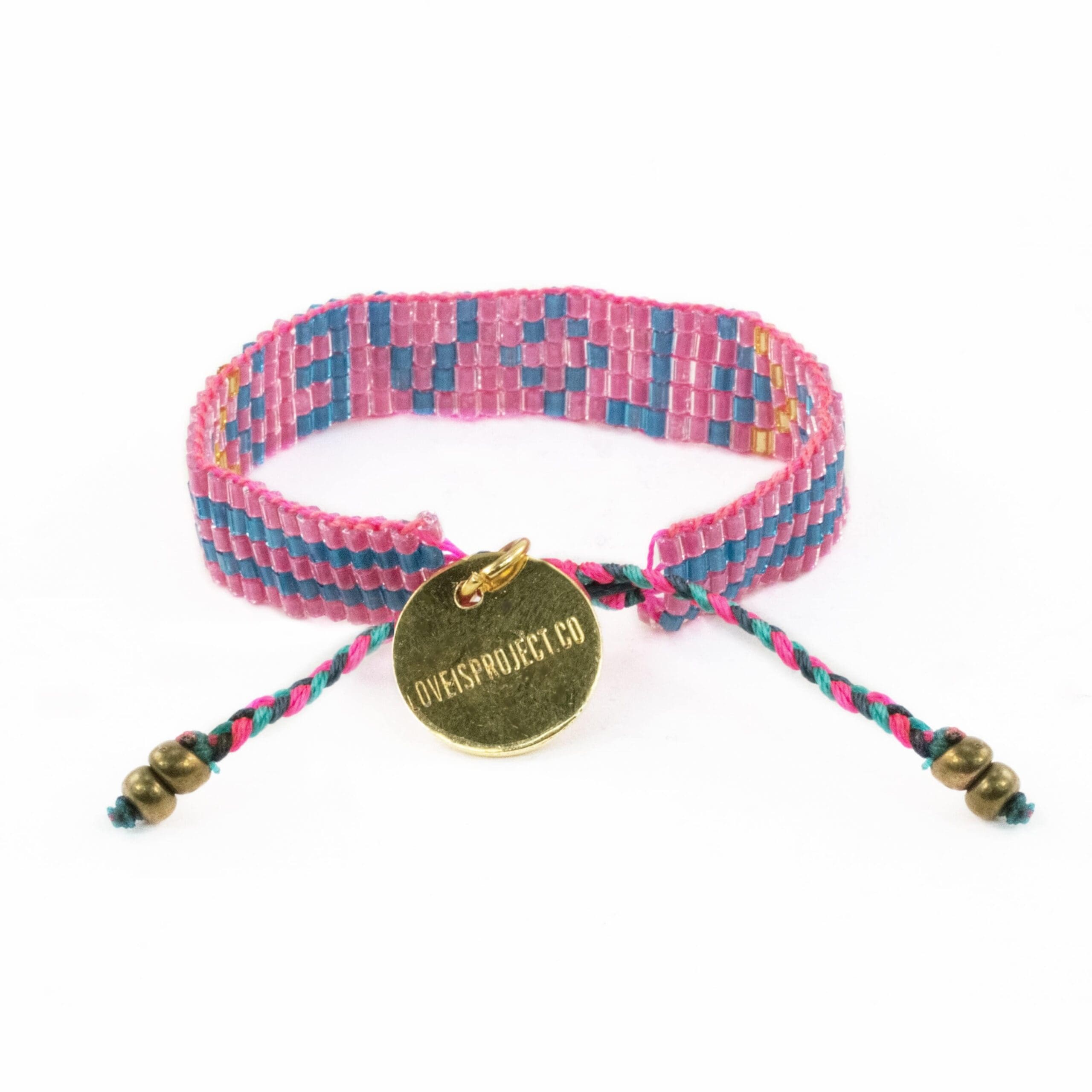 Kids' Seed Bead LOVE Bracelet - Pink - Love Is Project
