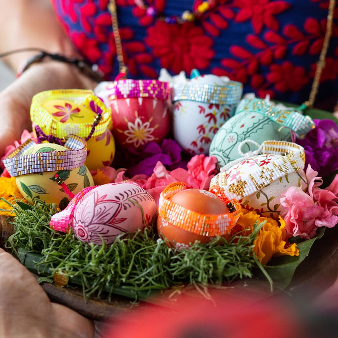 Kids' Seed Bead LOVE with Hearts Bracelet - White & Gold - Love Is Project