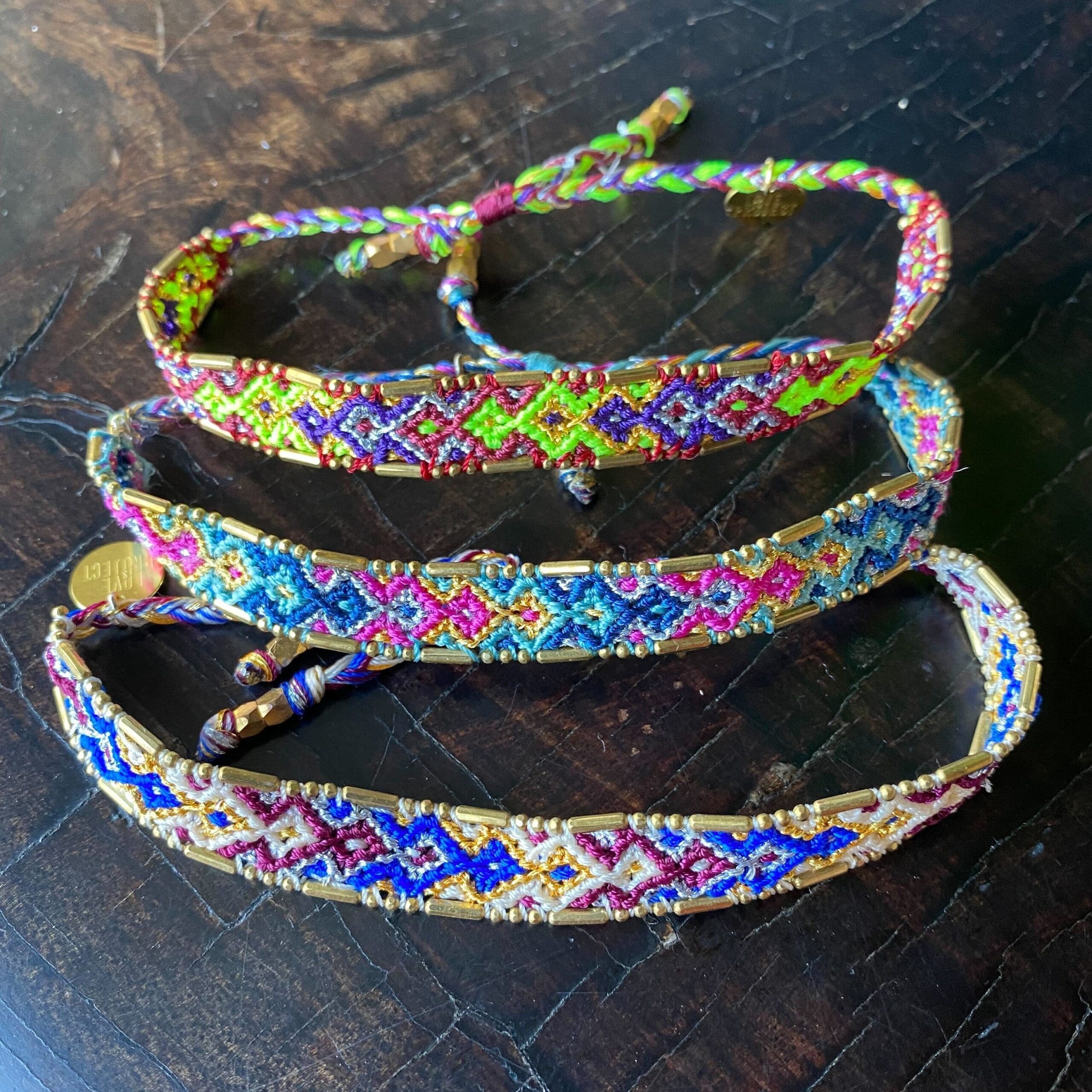 Bali Metallic Friendship Bracelet - Aqua Reef - Love Is Project