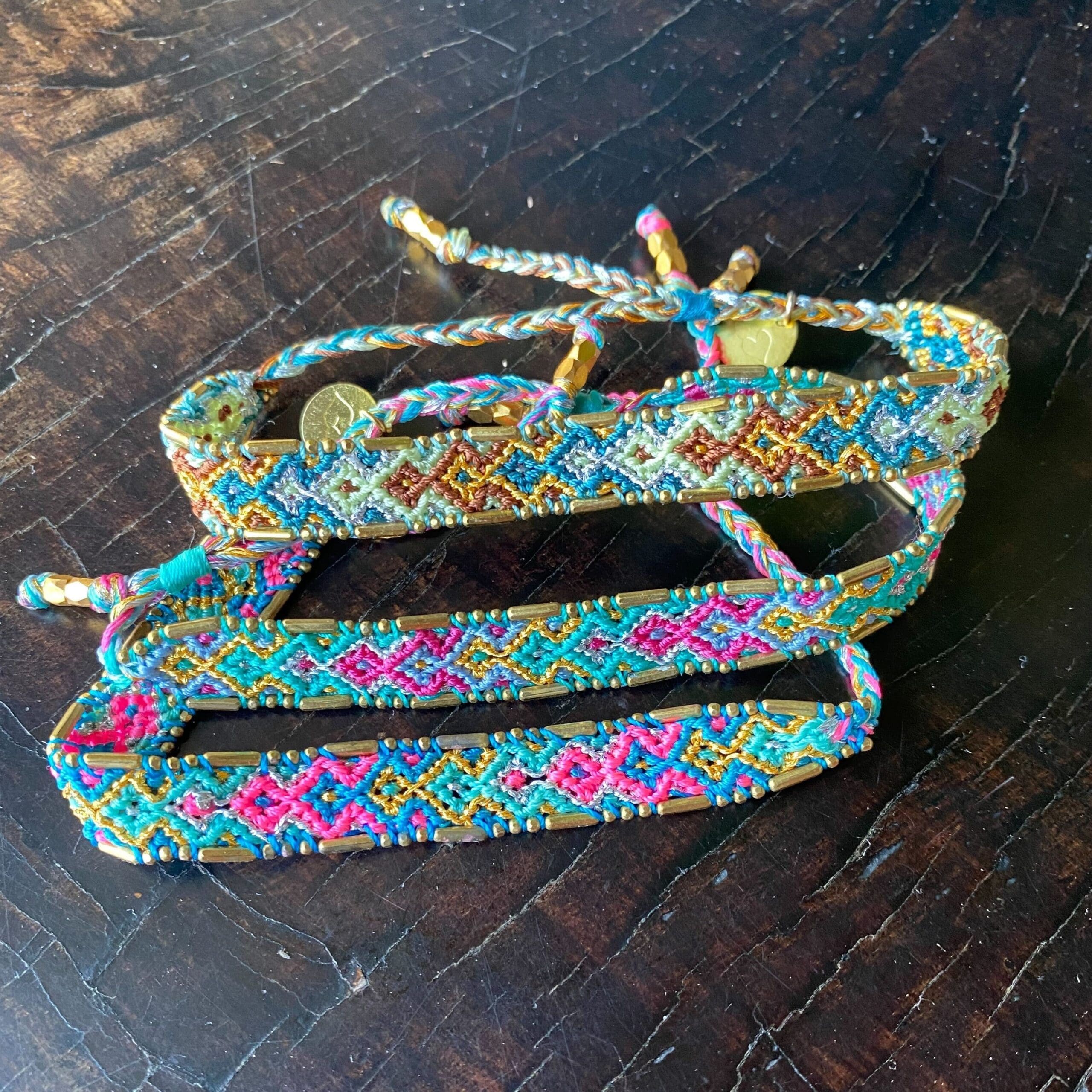 Bali Metallic Friendship Bracelet - Aqua Starfish - Love Is Project