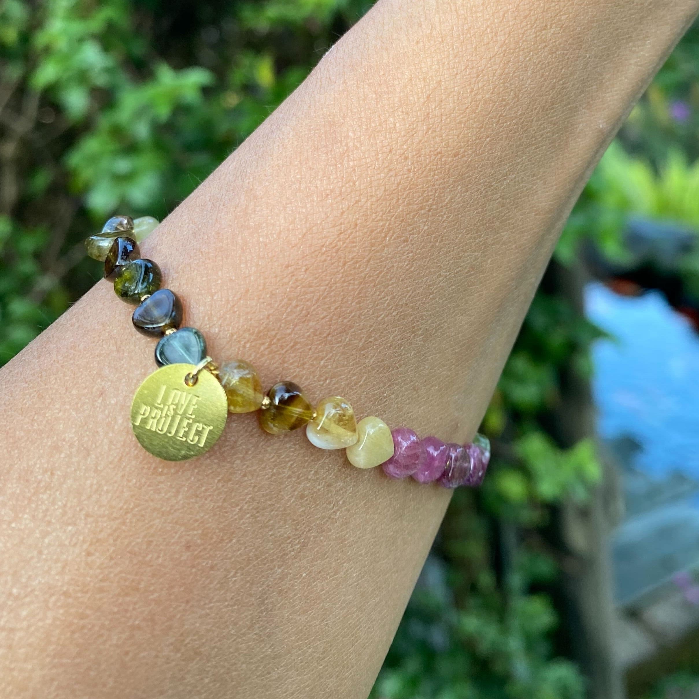 Enlighten Tourmaline Stone Stretch Bracelet - Love Is Project