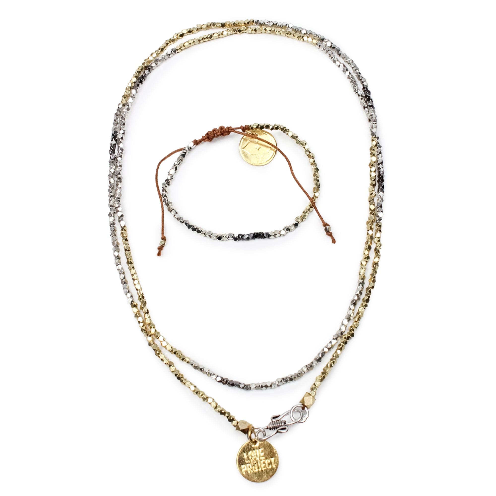 Kali Ombre Bracelet & Necklace Set - Silver / Gold