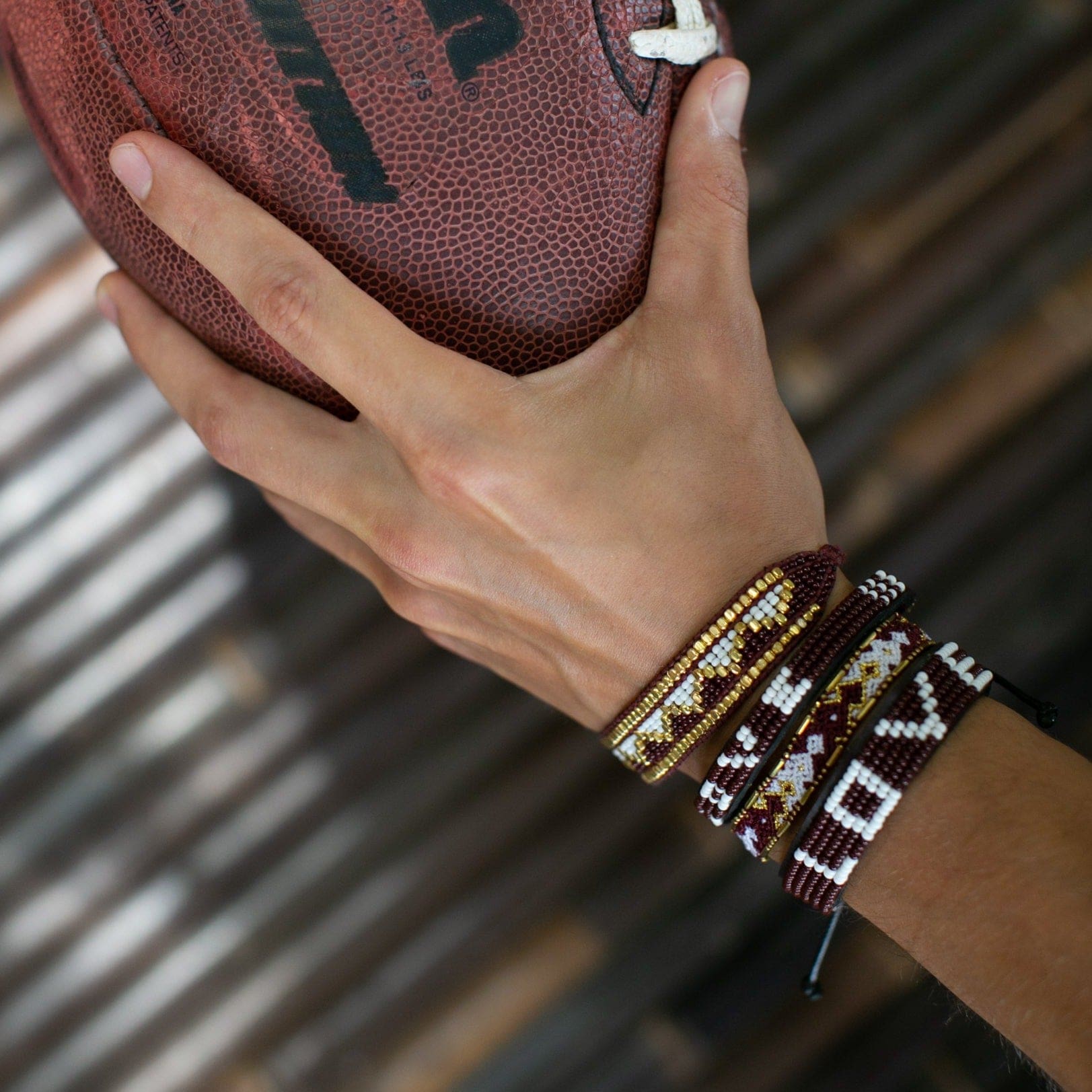 Skinny LOVE Bracelet - Burgundy and White - Love Is Project