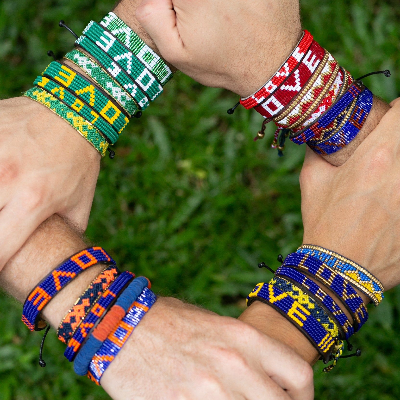 Skinny LOVE Bracelet - Navy and Orange - Love Is Project