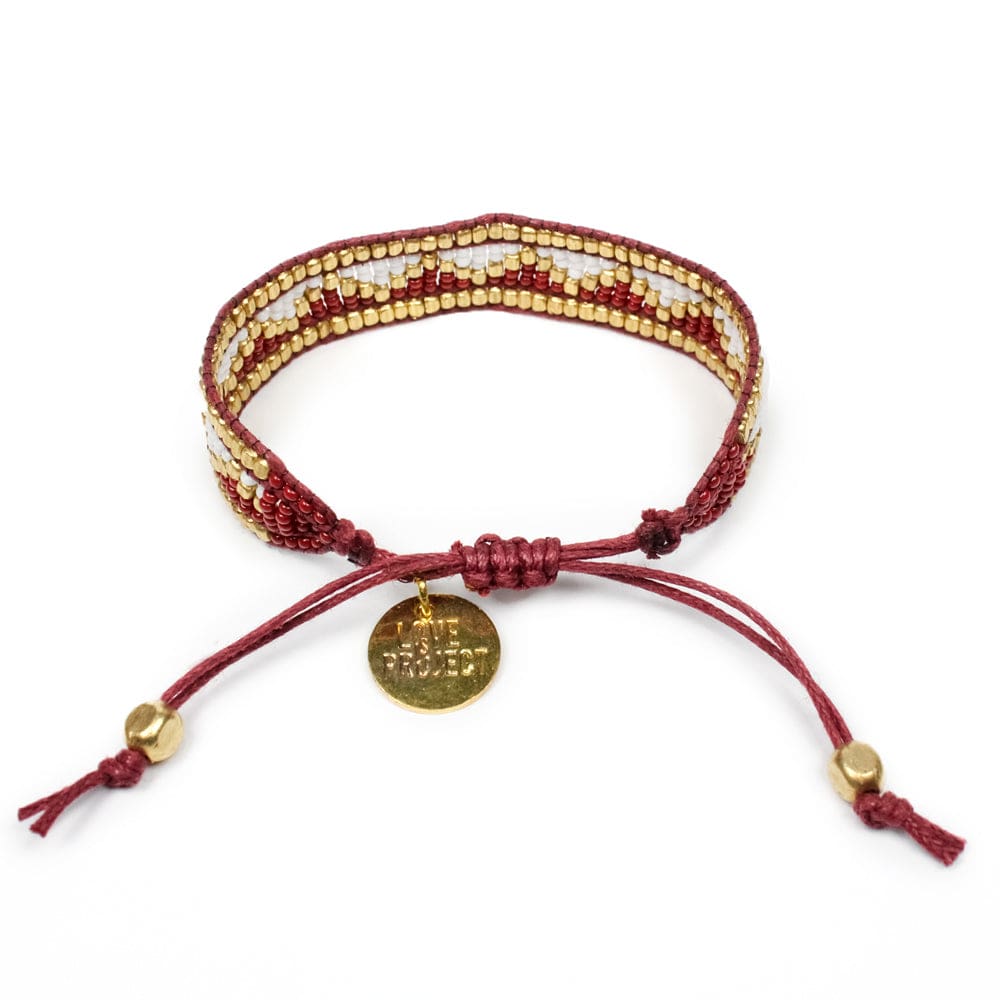 Taj Beaded Bracelet - Red & White - Love Is Project
