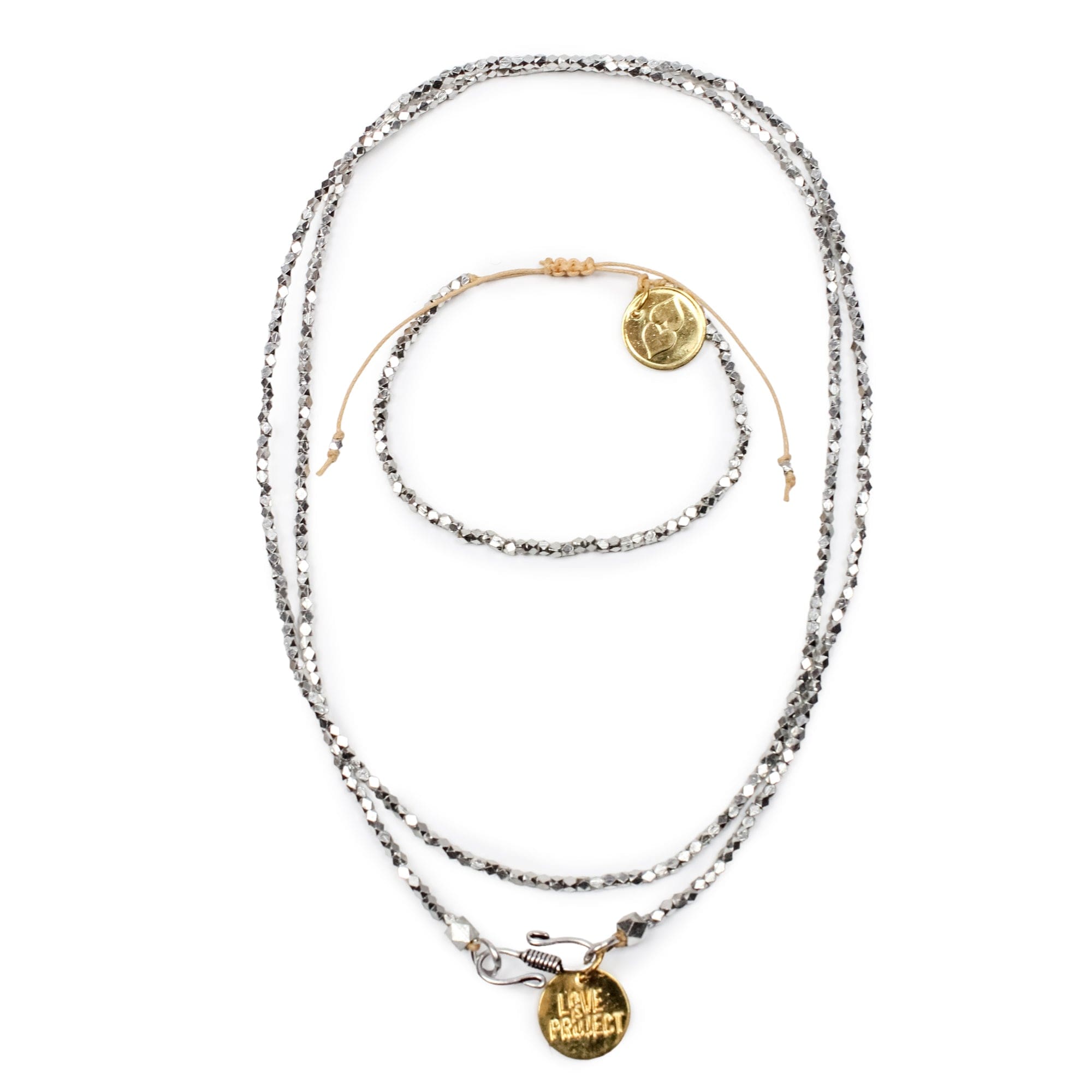 Bollywood Bracelet & Necklace Set - Silver