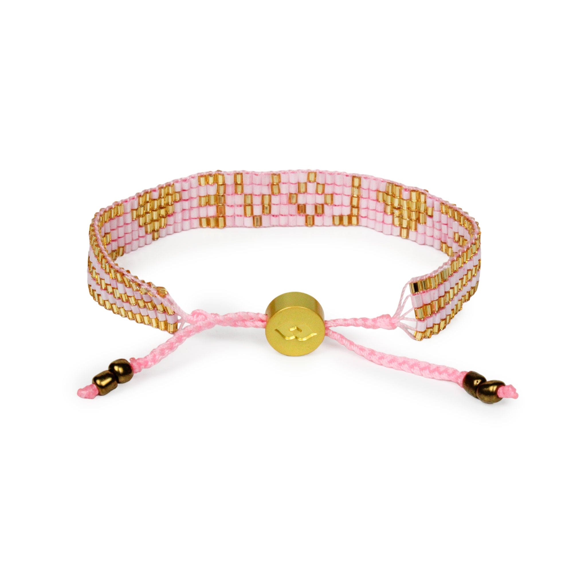 Seed Bead LOVE with Hearts Bracelet - Light Pink - Love Is Project