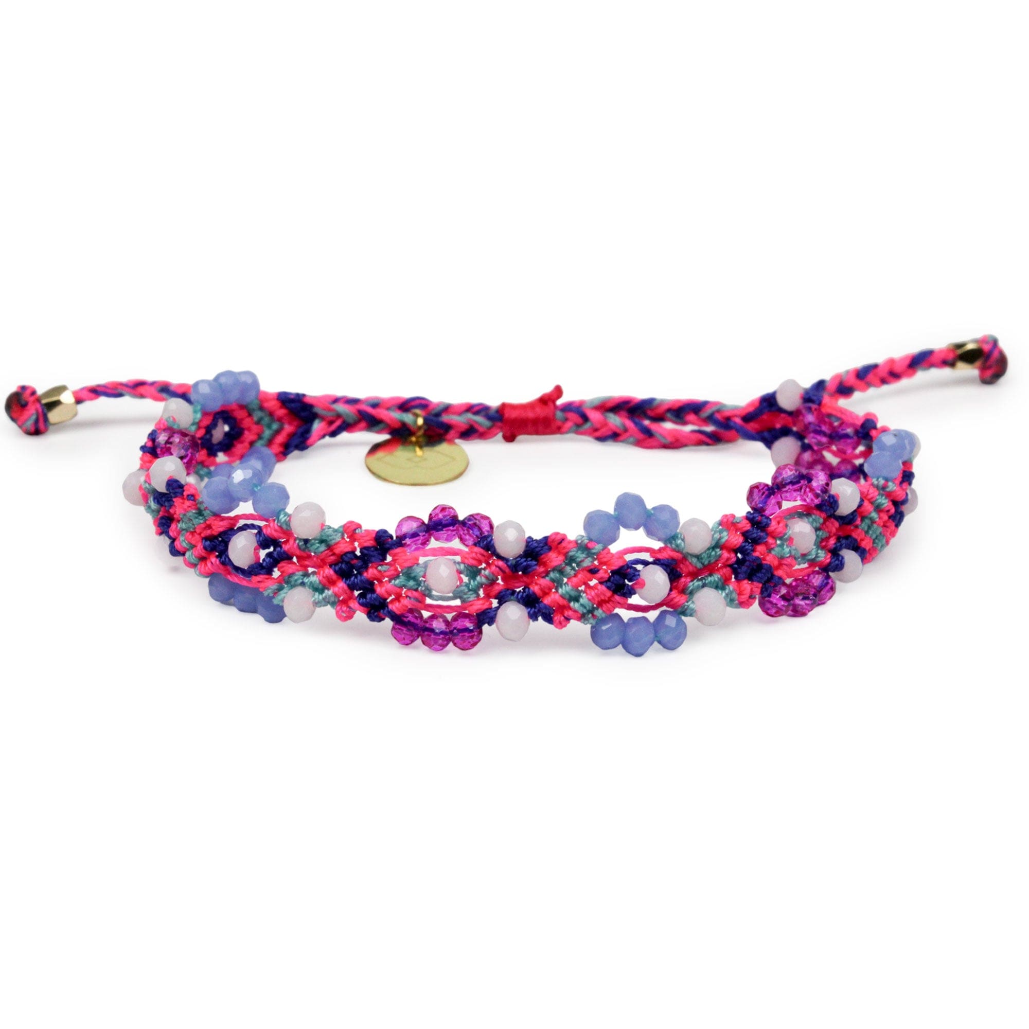 Bali Friendship Lei Bracelet - Pink Sky Blue
