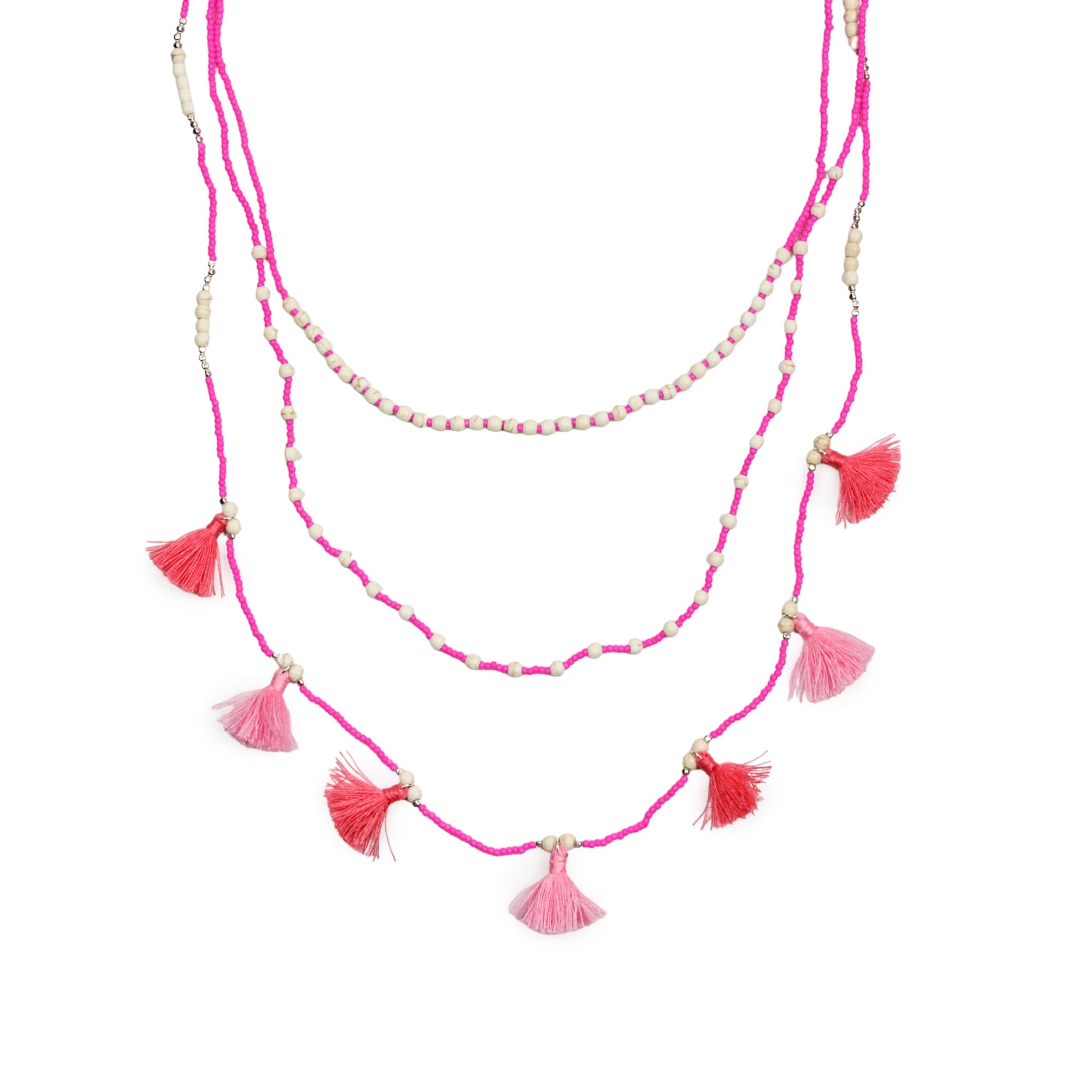 Bali Garland Necklace - Neon Pink