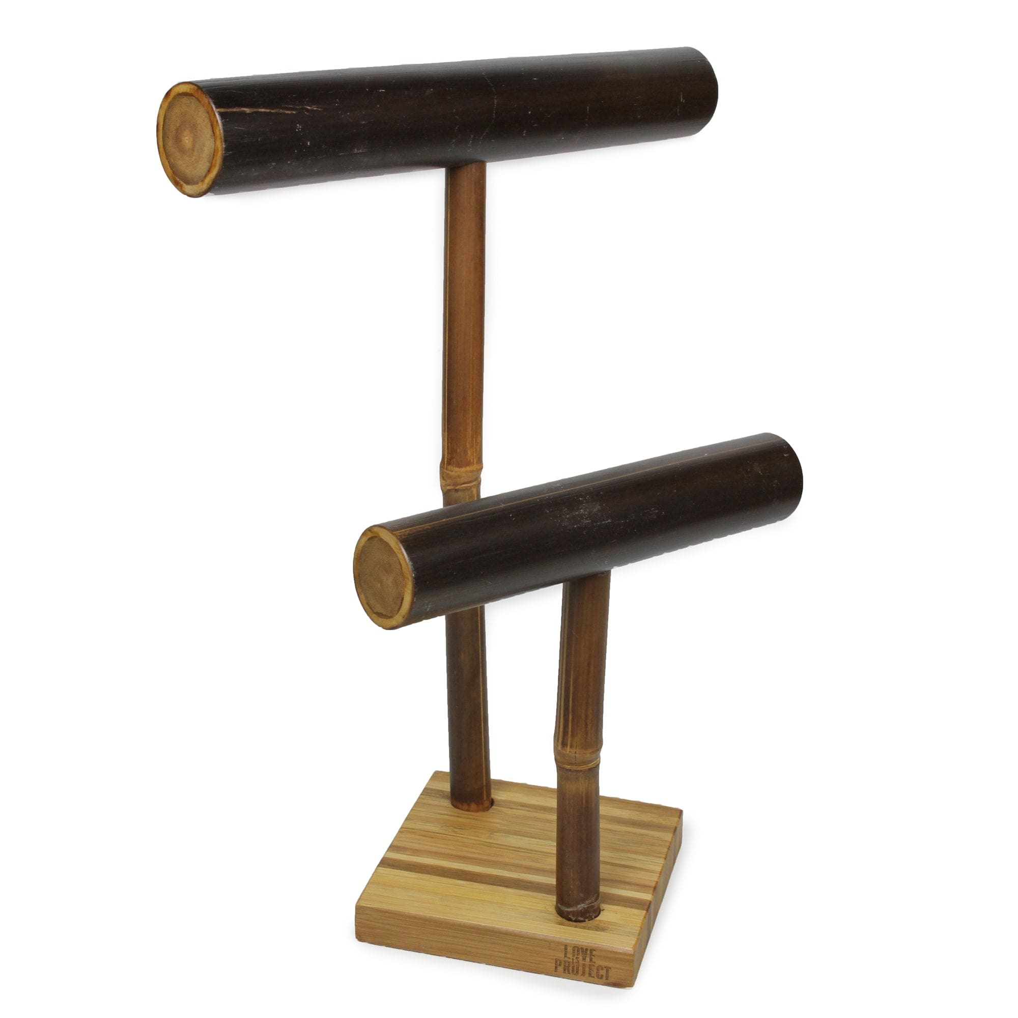 Bamboo Necklace Stand Double Bar