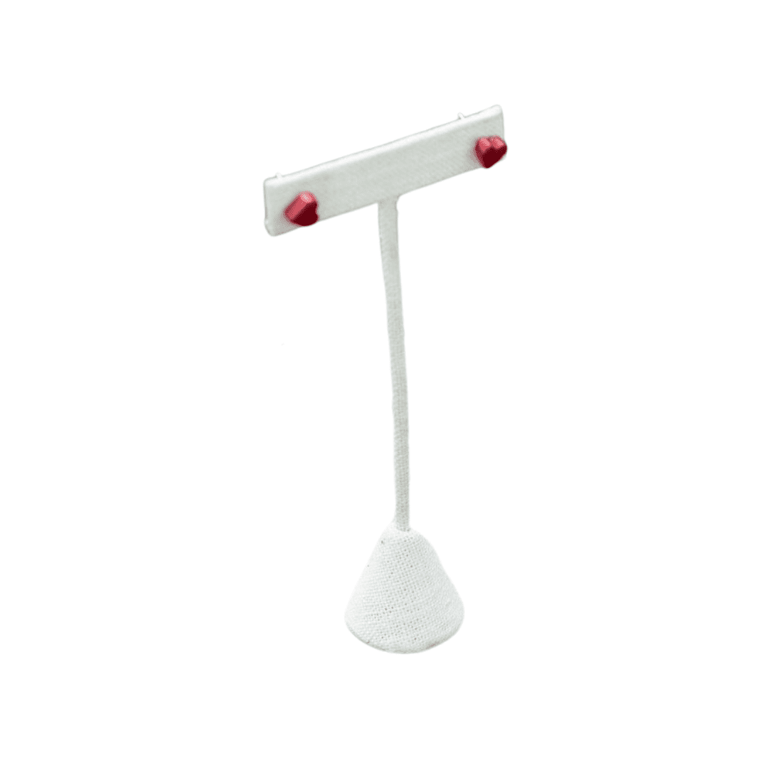 Tagua Heart Earrings - Red - Love Is Project