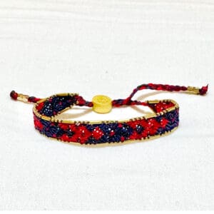 Bali Friendship Bracelet - Navy and Red