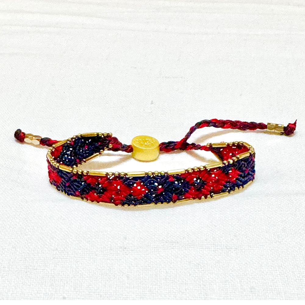 Bali Friendship Bracelet - Navy and Red